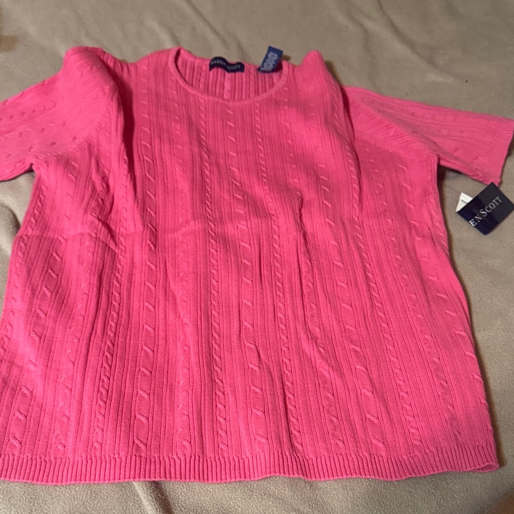 Karen Scott Women's Sweater in Bold Pink